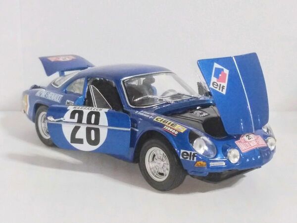 【美品】アルピーヌ ルノー 1600S 1971年 ラリーモンテカルロ初代WRC優勝 前下バンパー欠落◆マイスト ミニカー1/18