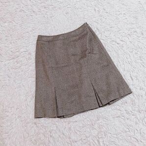 【J.PRESS】プリーツスカート (11) ヘリンボーン柄 膝丈 綺麗め