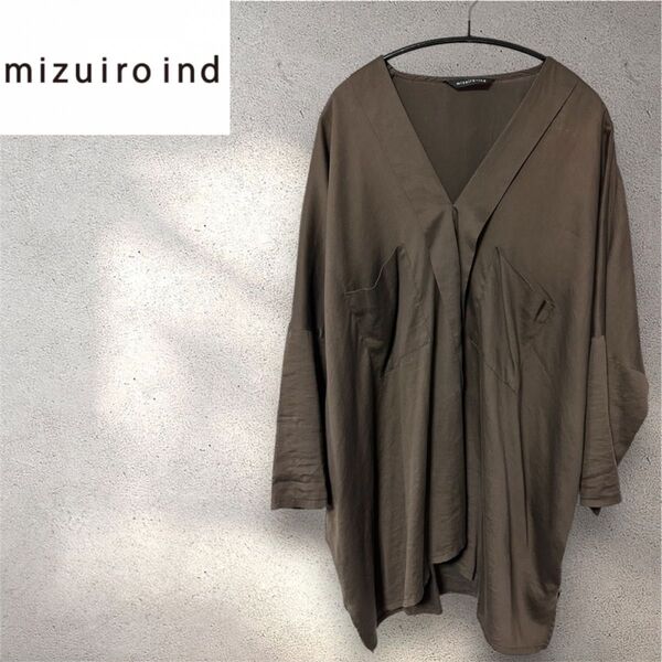 mizuiroind ミズイロインド Vネックスキッパーオーバーサイズブラウス