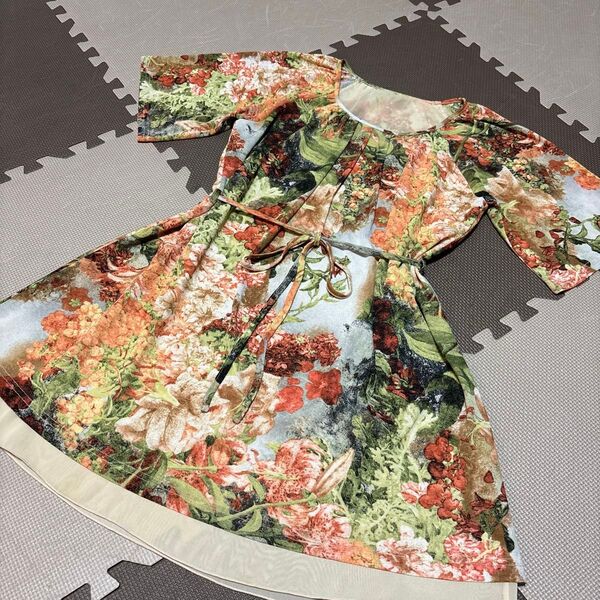 【定価¥10,000相当】一点物 レディース トップス 半袖 チュニック 花柄