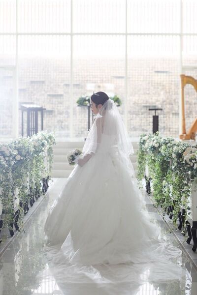 桂由美ウェディング2段ベール ホワイト 結婚式