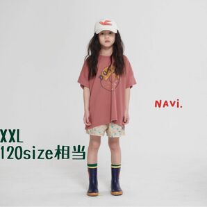 韓国子供服 navi Tシャツ キッズ 子供服 くすみカラー ビッグシルエット