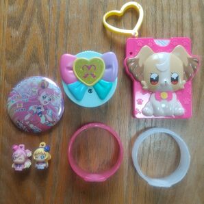 わんだふるぷりきゅあ おもちゃ6点 ハッピーセット かっぱ寿司ノベルティ手鏡 ミニフィギュア