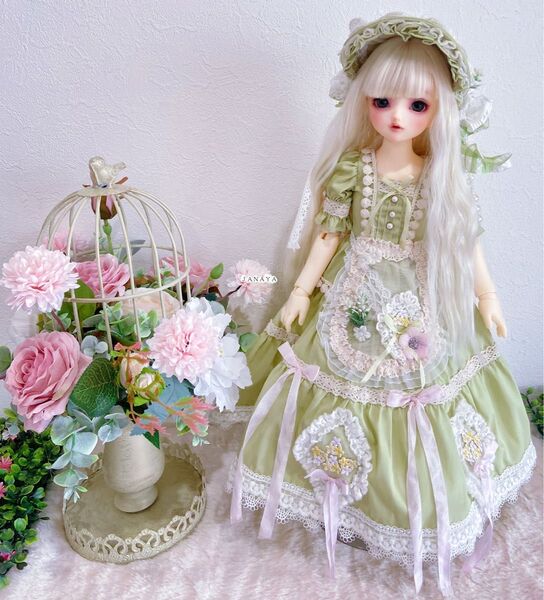JANAYA ハンドメイド SDM服 1/4服 春雰囲気ワンピース 4点セット