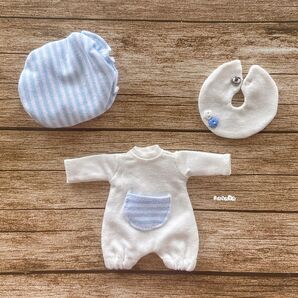 JANAYA ハンドメイド オビツ11服 ベビー服 白色 3点セット