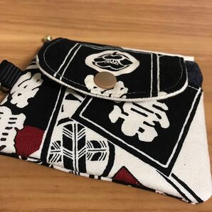 720 和柄 黒色 小銭入れ コインケース デニム ハンドメイド サイフ 財布