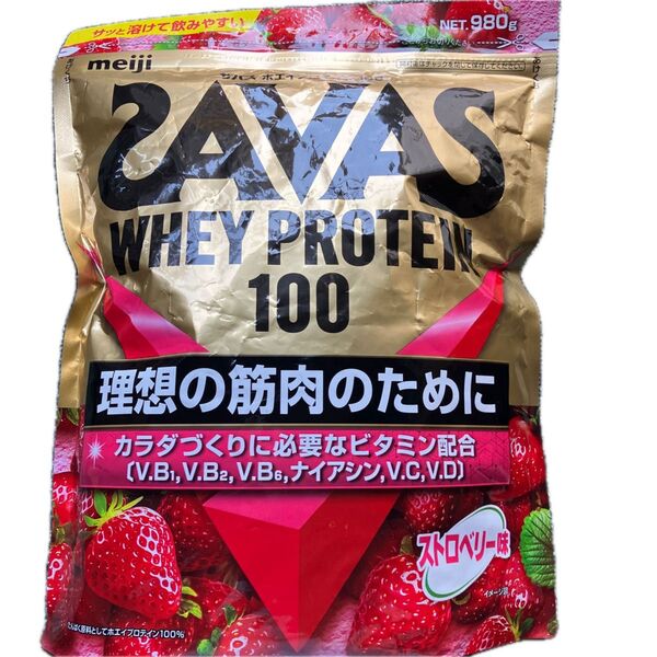 SAVAS ホエイプロテイン100 ストロベリー味 明治980g