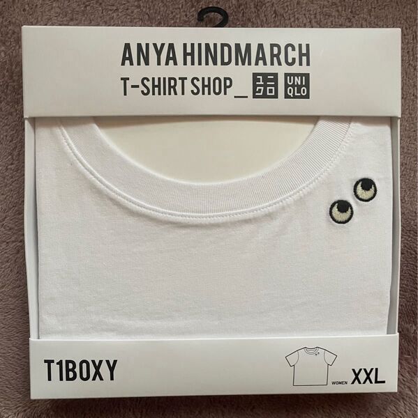 アニヤ・ハインドマーチ UNIQLO×ANYA HINDMARCH T1BOXY ボクシーT ホワイト XXL