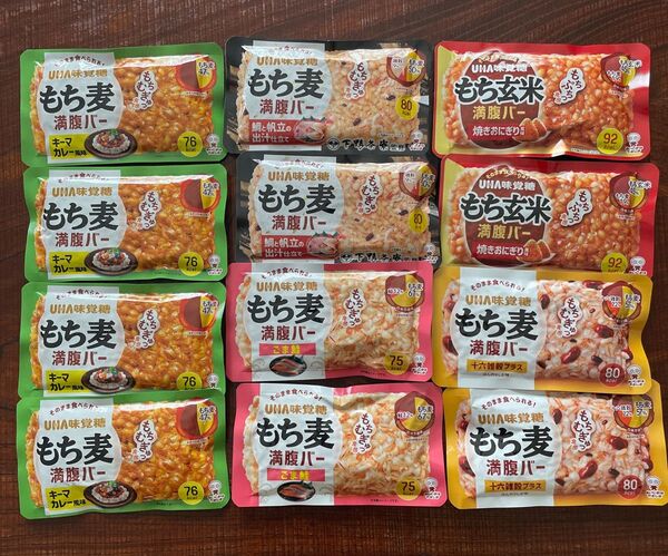 UHA味覚糖 もち麦満腹バー もち玄米満腹バー 5種類 12個