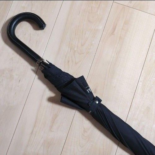 エルメネジルド・ゼニア傘 ブラック レザー持ち手 ジャンク品