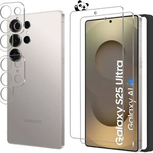 Galaxy S25 Ultra 5G 保護フィルム 2枚+ galaxy s 25 ultra カメラ保護 2枚+ガ