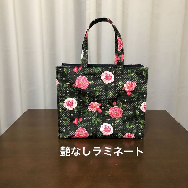 ハンドメイド 艶なしラミネート横長トートバッグ(キャスキッドソン)