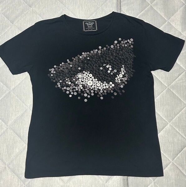 【希少】GGD ボタンモチーフグラフィック黒Tシャツ サイズM相当 2010年代 ジージーディ グランドグローバル HVC