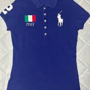 RALPH LAUREN スキニーポロ イタリア ビッグポニーL インパクト21 90-08年代 ヴィンテージ ネイビー