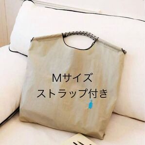 エコバッグ トートバッグ ショルダー付き ナイロン 刺繍