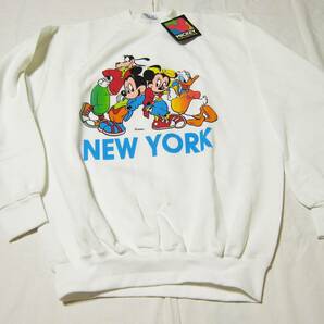 ミッキーマウス MICKY NEW YORK スウェットシャツ Made in USA デッドストック L 難ありの画像1