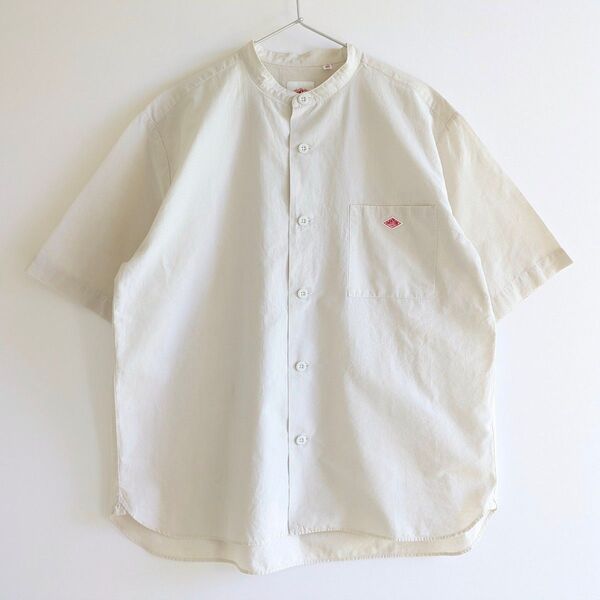 DANTON/コットンリネン バンドカラー ブロードシャツ 半袖 40サイズ