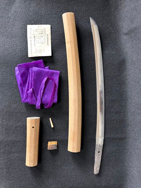古美術 日本刀 脇差 銘文 表:【豊州住友行作】 登録証有り 真剣 刀剣 武具 在銘 骨董 時代武具 脇差 2520 白鞘