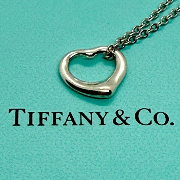 【美品 社外チェーン】TIFFANY&Co. オープンハート ネックレス シルバー SV925 アクセサリー