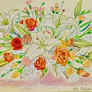 Bloom2(色鉛筆画 の花束)