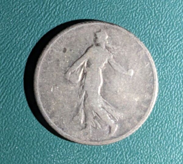 フランス共和国 1フラン銀貨 1904年