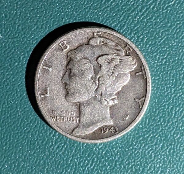 アメリカ合衆国 10セント銀貨 マーキュリーダイム 1943年