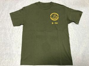 USMC DETACHMENT HAWAII 2-14 TRAINNING ＢＡＴＴＡＬＩＯＮ　TSHIRT OD Mサイズ