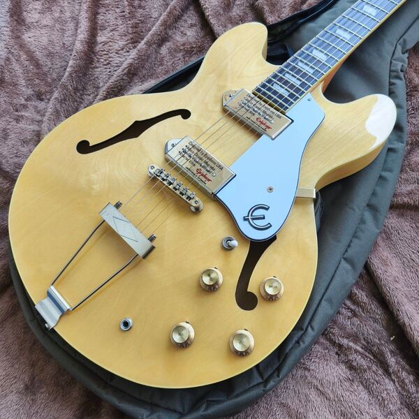 送料無料 超美品 Epiphone Casino Natural カジノ ナチュラル エピフォン フルアコ ジョン・レノン ギター