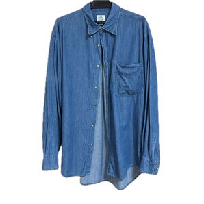 MENS薄手デニムシャツ ブルー Mサイズ