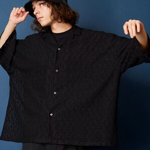 ビッグシルエット レースシャツ シアーシャツ