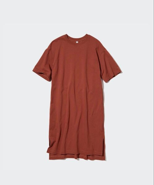 半袖 Tシャツ S 無地 ユニクロ ワンピース クルーネックTワンピース レディース シンプル