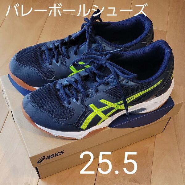 25.5 バレーボールシューズ ネイビーアシックス(ASICS)(メンズ、レディース) GEL-ROCKET 10