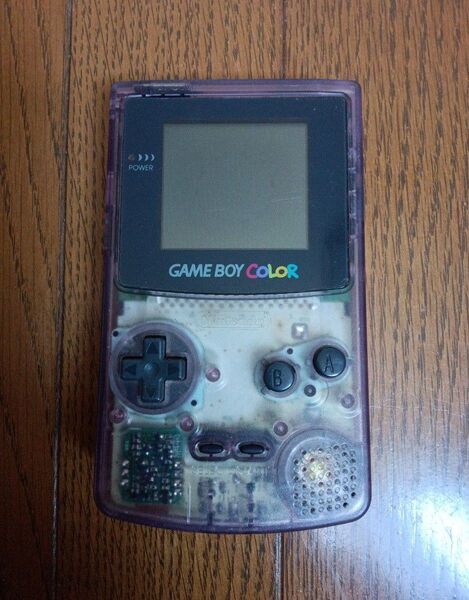 ゲームボーイカラー クリアパープル ジャンク 電源入らない 青サビ有り 使用感あり 本体のみ 起動確認済み