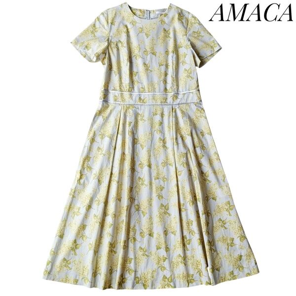 【アマカ】LIBERTY アーカイブライラック フレアワンピース 23SS