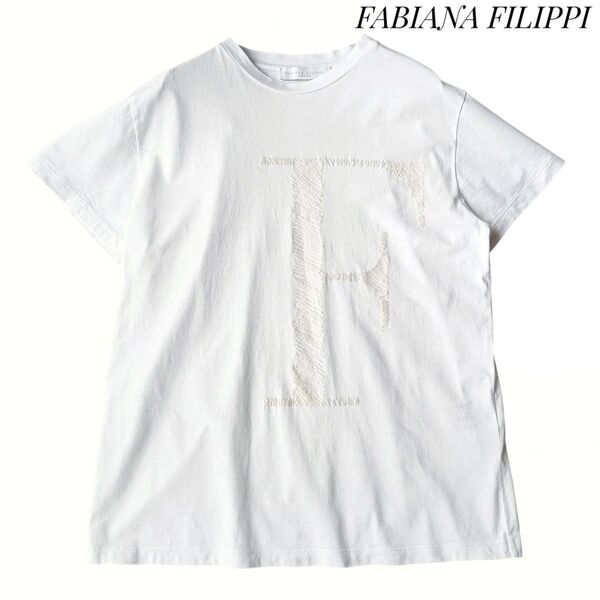 【ファビアナフィリッピ】オーガニックコットンTシャツ ロゴ 刺繍 22SS