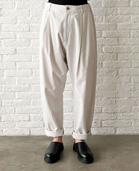 【パドカレ】コットンサッカーテーパードパンツ 23SS グレー 36