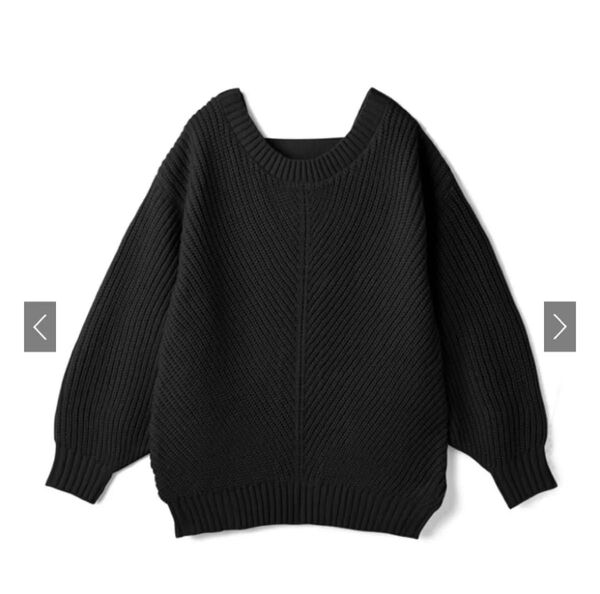 【GRL】バックオープンボリュームスリーブニットトップス