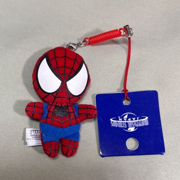 スパイダーマン USJ 限定 携帯 スマホ クリーナー ぬいぐるみ ストラップ マスコットキーホルダー