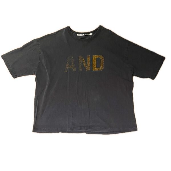 niko and... Tシャツ ドロップショルダー ブラック ヴィンテージ風