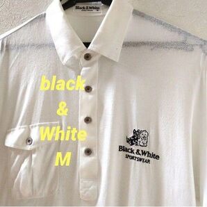 夏用 BLACK &White ブラックアンドホワイト 半袖ポロシャツ M