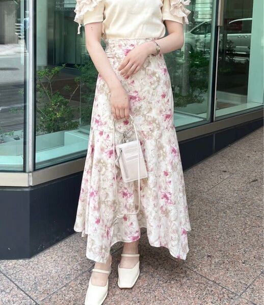 ナイスクラップ 花柄 マーメイドスカート レースアップ