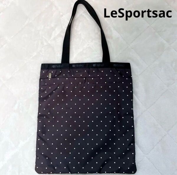 美品 LeSportsac レスポートサック ドット トートバッグ ブラック