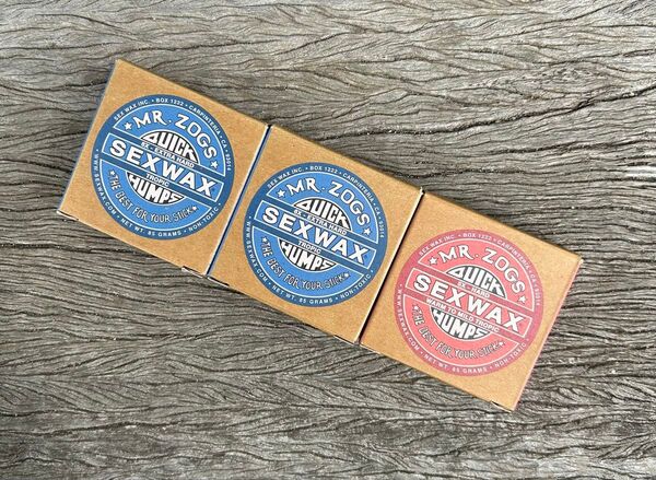 新品、SEX WAX 3個セット サーフィン ワックス ブルーラベル&レッドラベル