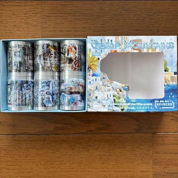 未使用 ヨーロッパとアメリカ旅行6巻セット PET 防水 DIY クラフト シール 海外 コラージュ ステッカー