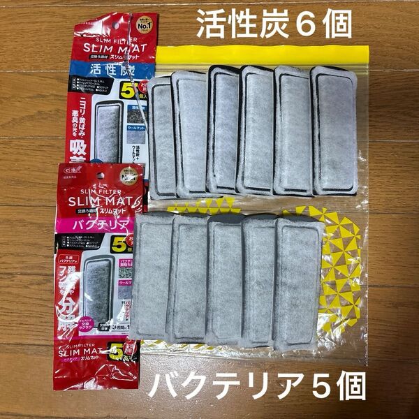 GEX スリムフィルター スリムマット 活性炭6個 バクテリア5個