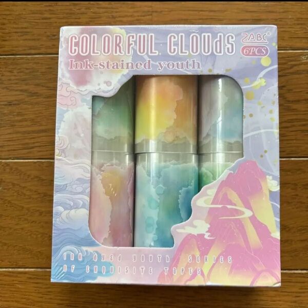 未開封 インクペイント6巻 PET 防水 DIY クラフト シール 海外 コラージュ ステッカー