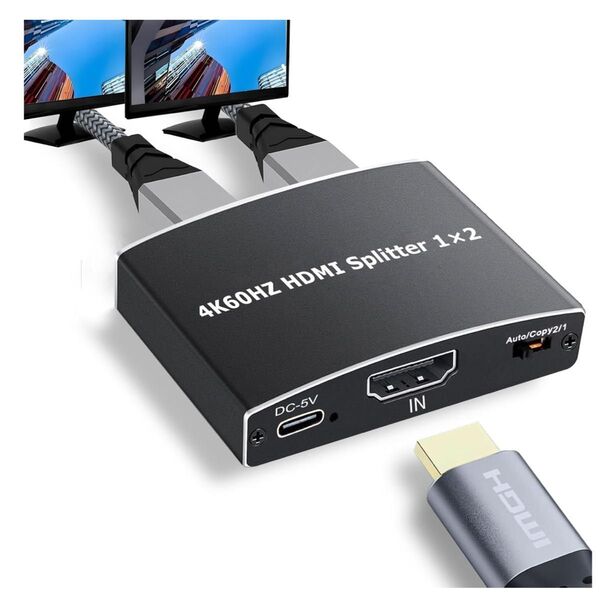 HDMI分配器 4K対応 1入力2出力 スプリッター 超高解像度