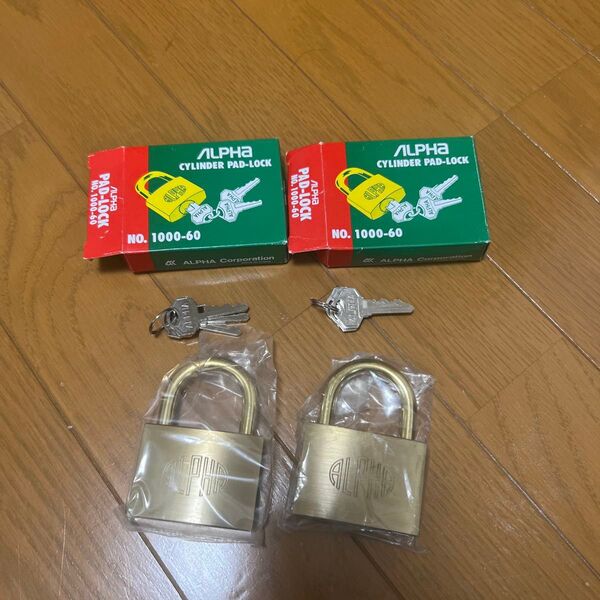 ALPHA シリンダー南京錠 1000-60 ゴールド 2個セット 未使用 セット割