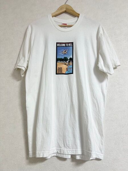 supreme シュプリーム 半袖Tシャツ 白 ホワイト Tシャツ L バックプリント トップス 半袖