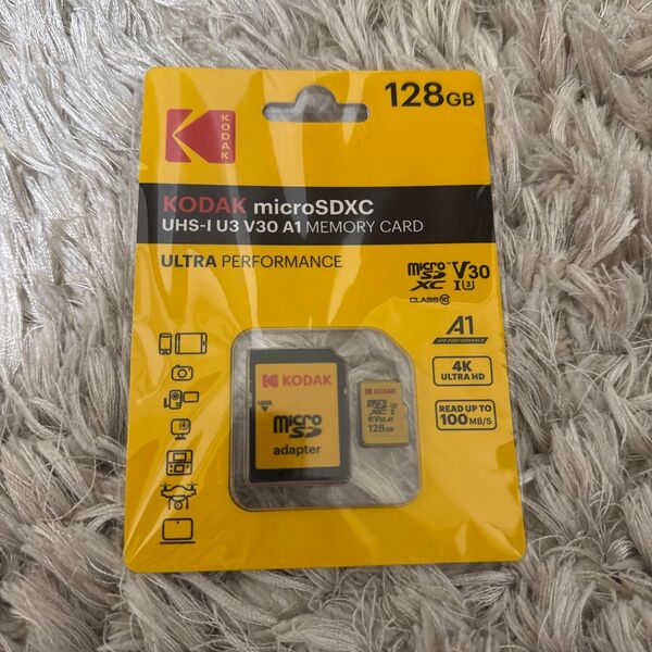 【KODAK】microSDXC 128GB UHS-1 U3 V30 A1 4K録画対応